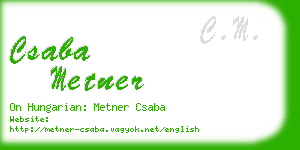 csaba metner business card